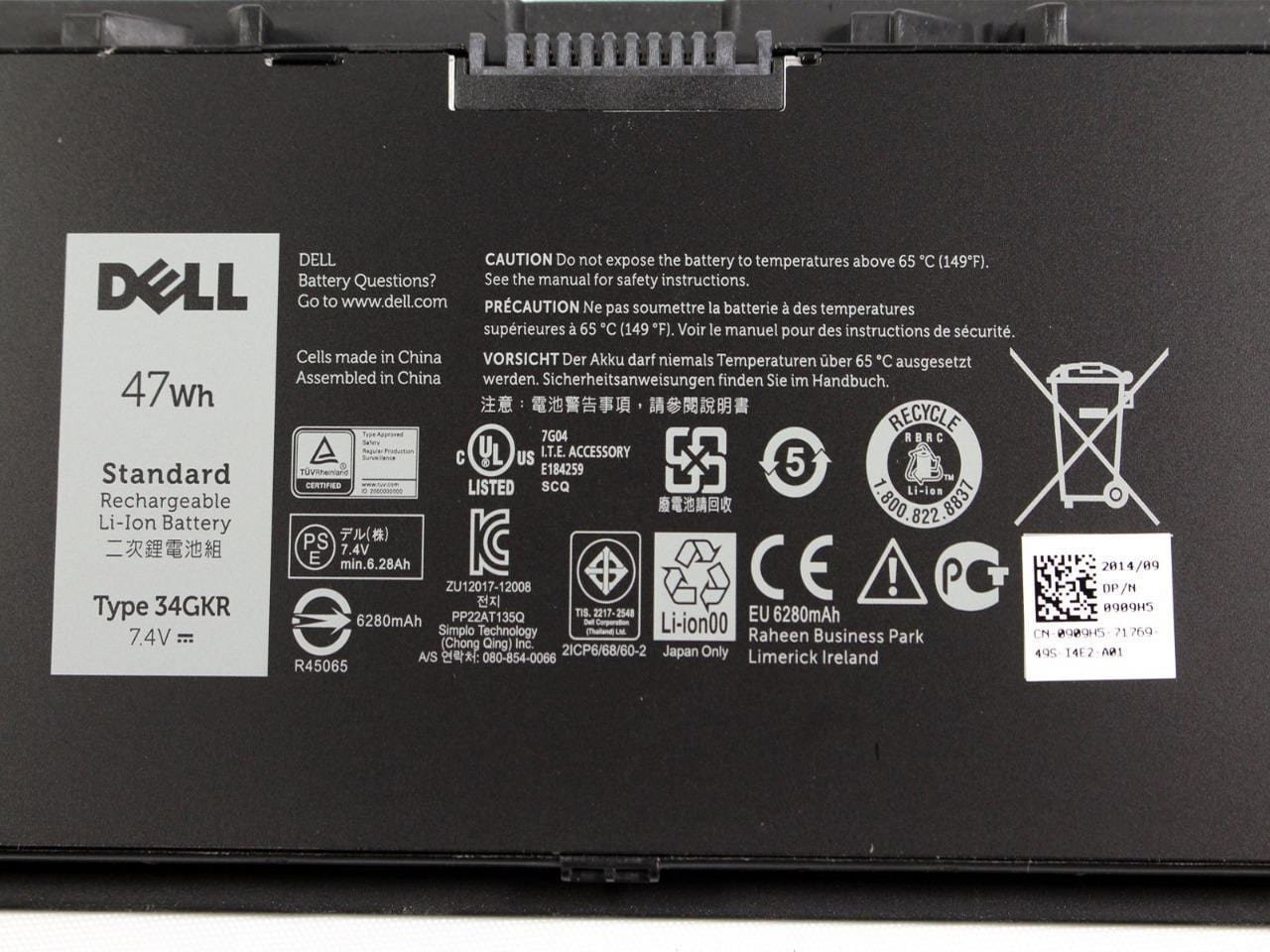 DELL 47 WHR 4-Cell Primary Laptop Battery for Latitude E7420 E7440 E7450-- MPN: 34GKR/E7440 - Image 3