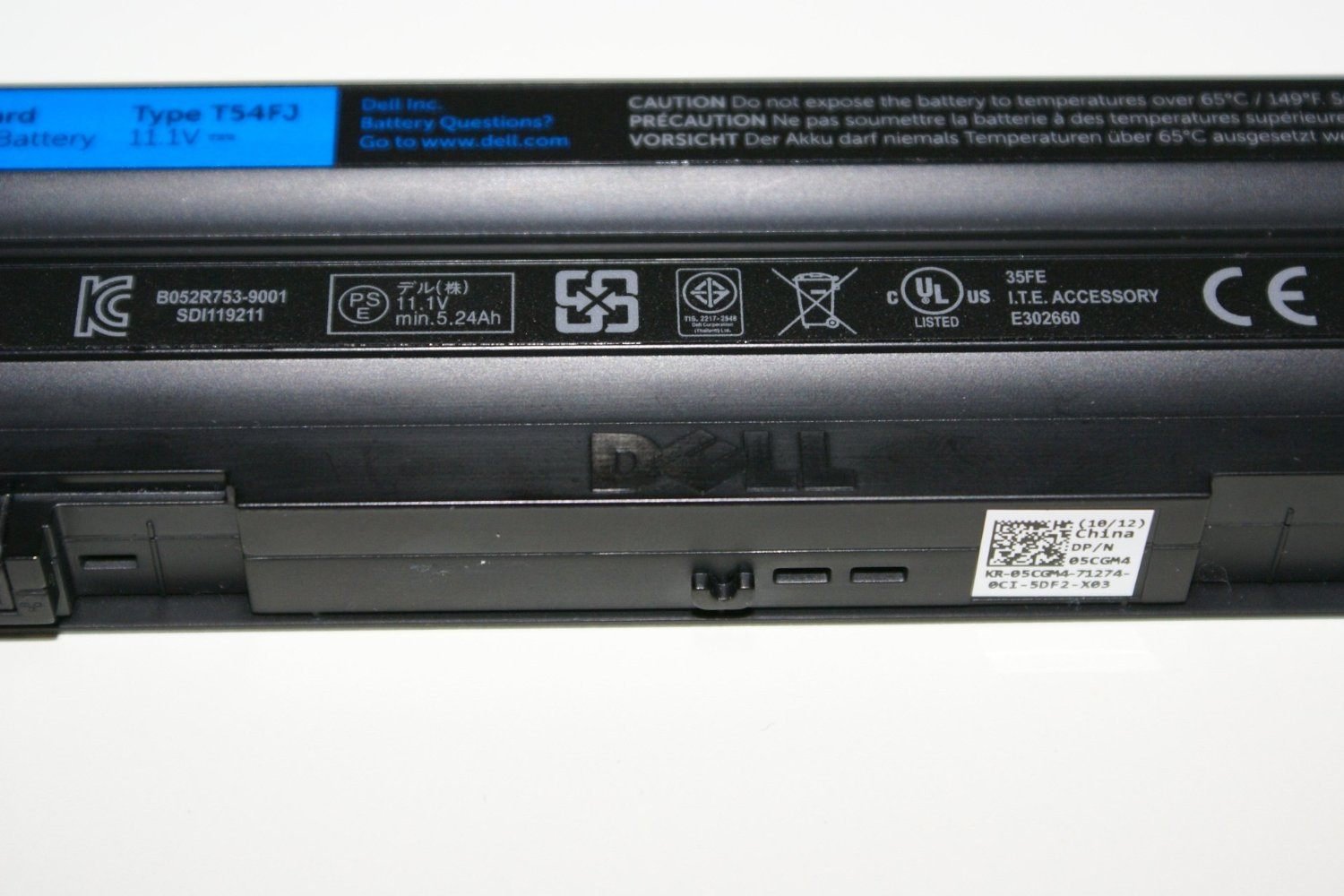 Dell - Battery Latitude E5420 E5520 E6420 E6520 Laptop Battery - Dell Part T54FJ 6 Cell-- MPN: T54FJ - Image 4