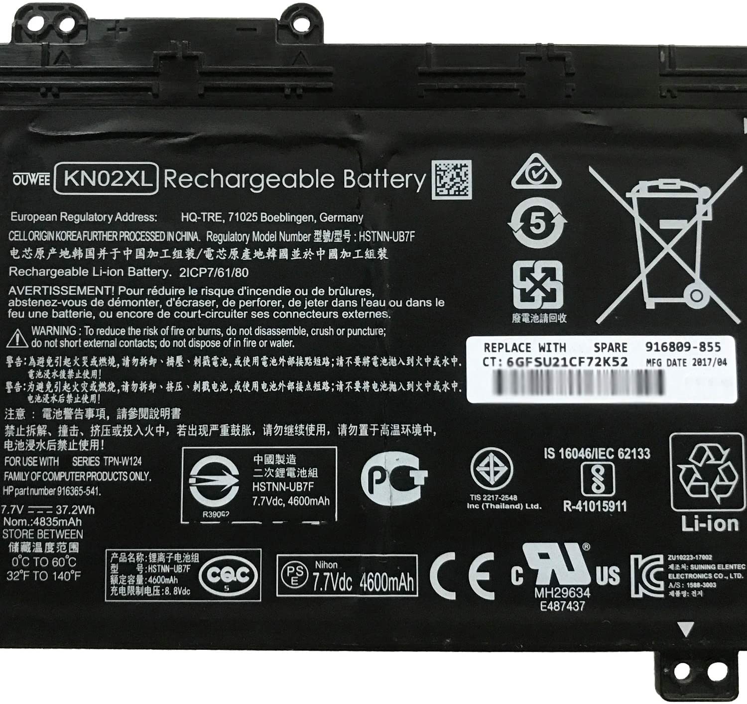 Genuine KN02XL Battery for HP Pavilion 11M HSTNN-LB7R HSTNN-UB7F TPN-W124 Series
