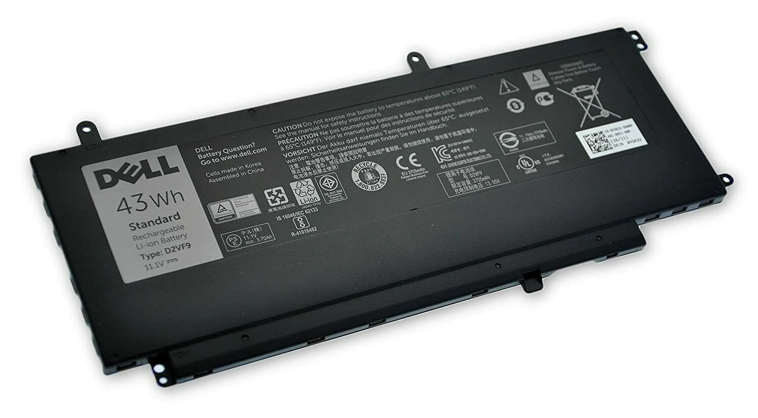 D2VF9 Battery For Dell Inspiron 15 7547 7548 P41F001 Vostro 14 5459 PXR51 0YGR2V 0PXR51 Tablet-- MPN: D2VF9
