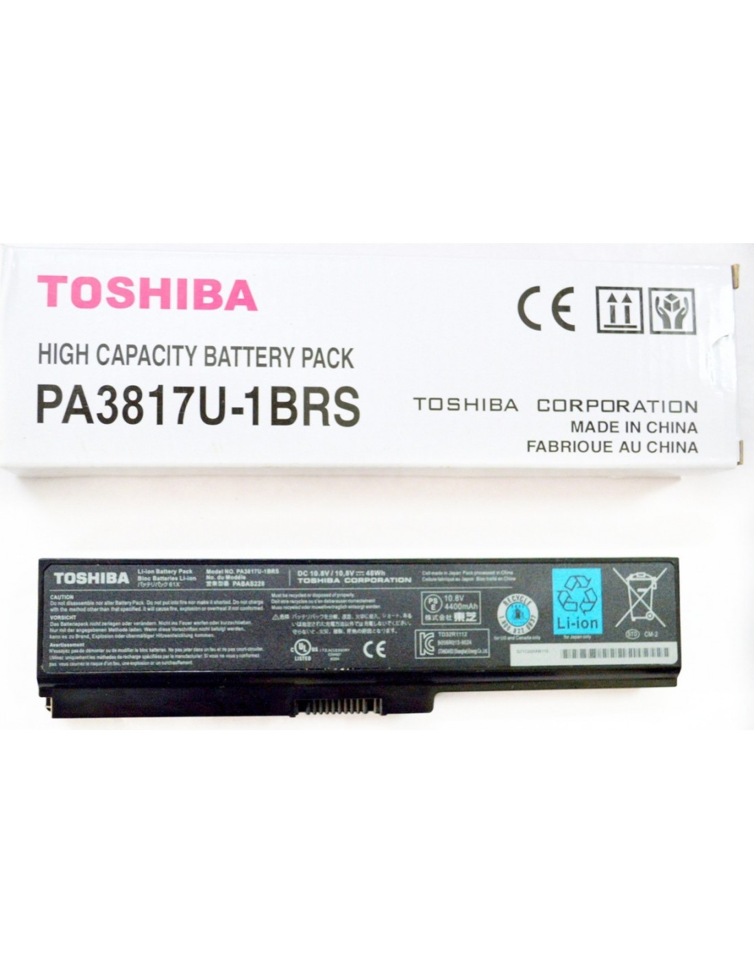 Toshiba Pa3634 battery for A660 A665 C600 C645 C650 C655 C670 C675 L310 L311 L312 L315 L317 L322-- MPN: Toshiba 3817U